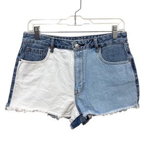 PacSun Jean Shorts Size 29 High Rise Festival Denim Colorblock